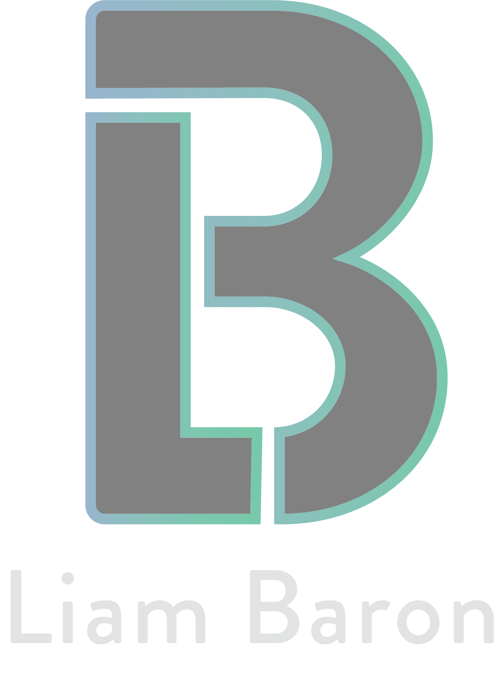 Liam Baron logo, the logo is the fusion of the letters L and B